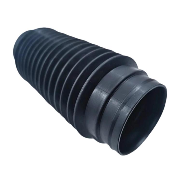 Air intake hose with ribbed accordion section and large circular inlet