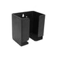 Black metal EV charger box holster bracket with open front and mounting base