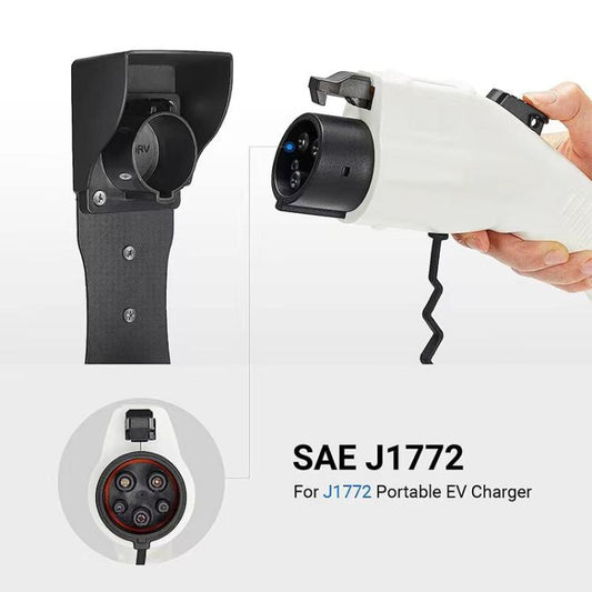 For J1772 US Standard EV Charger Holder and Control Box Bracket Set Holster and Cable Organizer, Metal, Standard