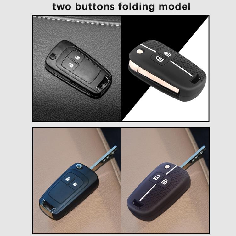 Folding Two-Button Honeycomb Texture Full-Coverage Key Cover for Opel Meriva