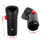 Gear shift selector valve with red dimension measurements in inches and mm