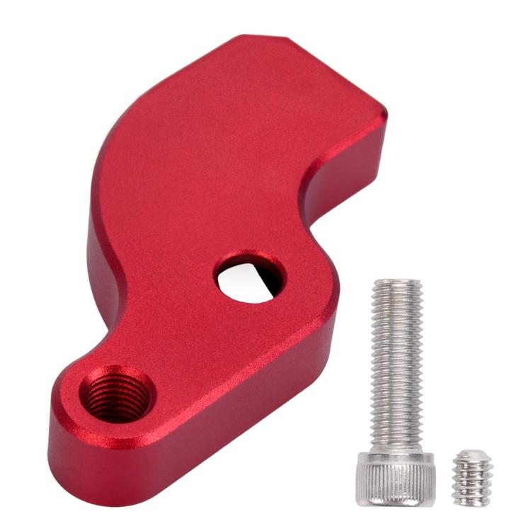 Red shift lever kit with threaded mounting hole and included bolts, CNC metal lever