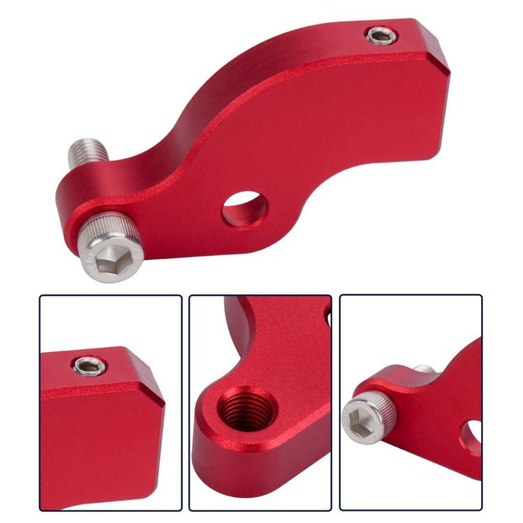 Red shift lever kit with threaded stud and hex bolt, showing top mounting hole