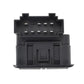 Window lift switch connector side with pin terminals and molded plastic housing