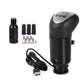 Black USB gear shift knob with braided cable, threaded adapter, and metal screws