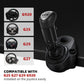 Black gear shift knob on a mounting base with selectable button panel