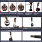 Gear shift knob installation steps shown with adapter and screw alignment