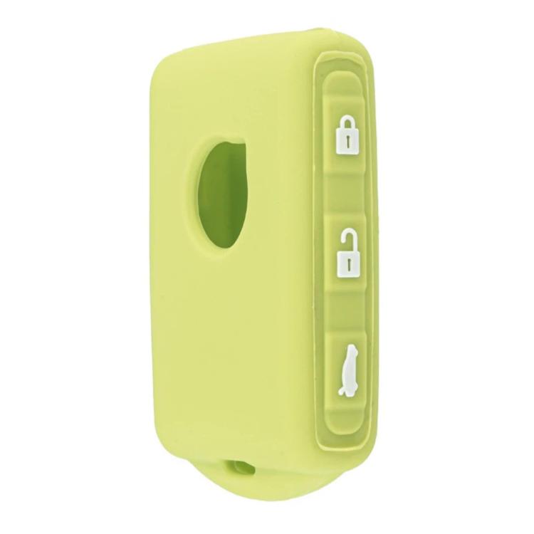 Silicone key fob cover, apple green color with key ring hole and lock button cutouts