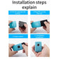 Blue silicone key fob cover shown being fitted, with keyring and button cutouts