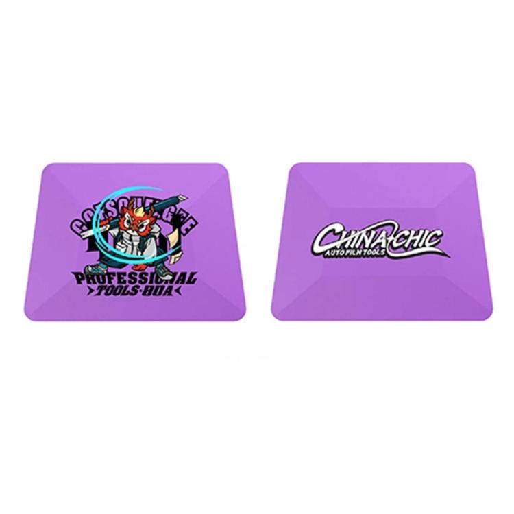 Purple double-sided wrapping film scraper pad with logo