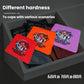 Assorted double-sided wrapping film scraper pads in red, orange, and purple