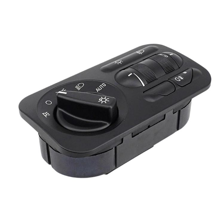 Car headlamp light switch with control dials, black housing