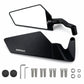 Clear/white flip-up motorcycle rearview mirror with black mount and hardware set