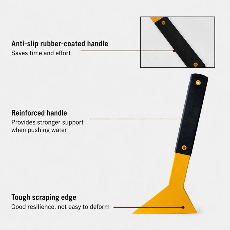 qili Car Window Tinting Long Handle Water-Repellent Rubber-Coated Squeegee