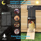 Automatic chicken coop door opener mounted on a wooden coop wall with a chicken