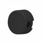 Black aluminum wall-mount cable lock holder with side hole for hair dryer cord