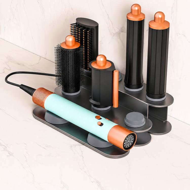 All-in-one countertop storage stand with upright attachment holders and front base