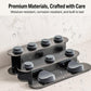 Dark carbon steel storage stand with rounded caps and multiple attachment posts