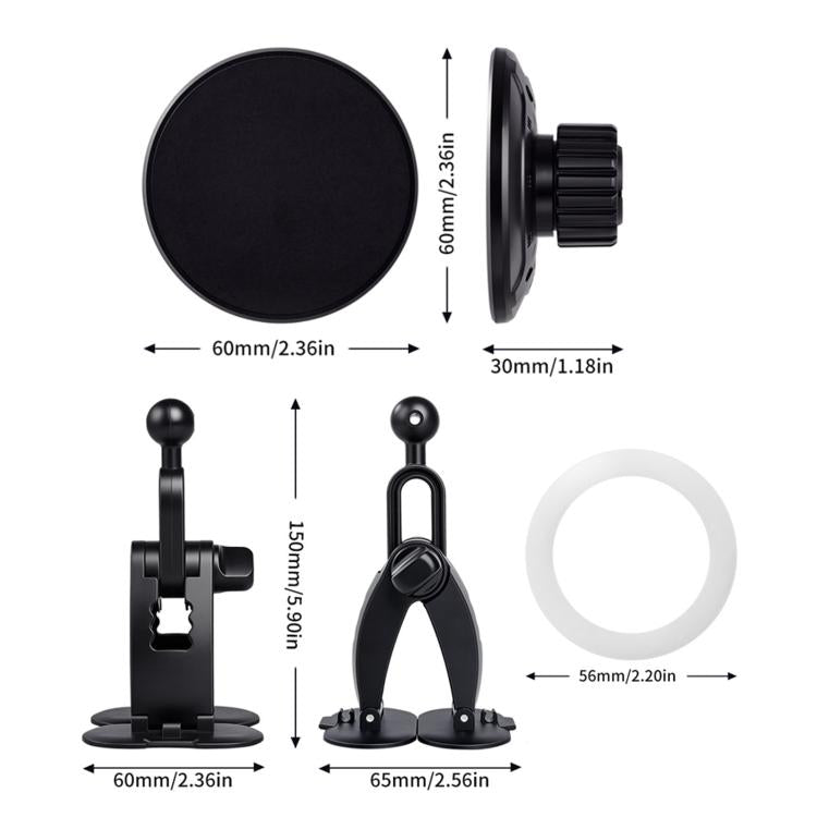 Car Center Console Navigation Fixed Adhesive Base Bracket, Magnetic
