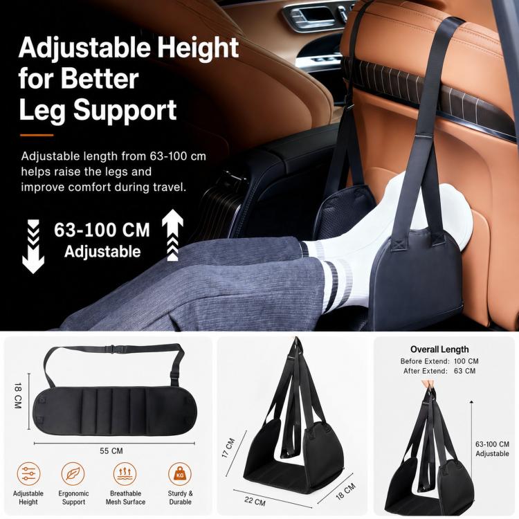 In Car Resting Rear Seat Footrest Hammock