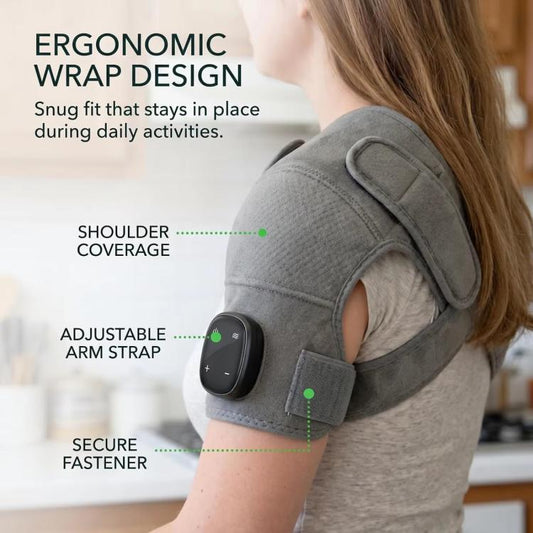 Electric Shoulder Massager Heating Pads Vibration Massage Support Belt, Shoulder Massager