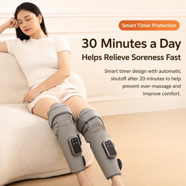 Cordless Leg Air Compression Massager With Heat For Calf Knee Pain Relief