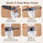 Heated waist belt worn around waist with front control module and fabric straps