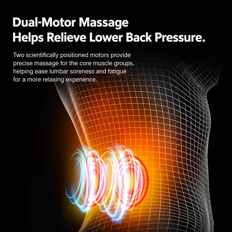 Glowing heating pads for lower back on a massage belt massager