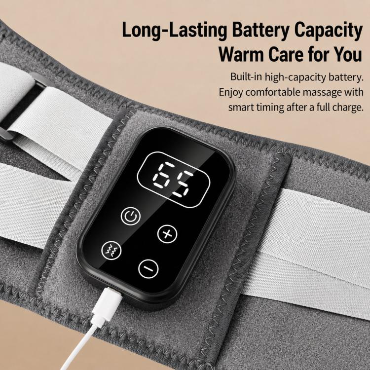 Gray belt controller with LCD display and charging cable plugged in