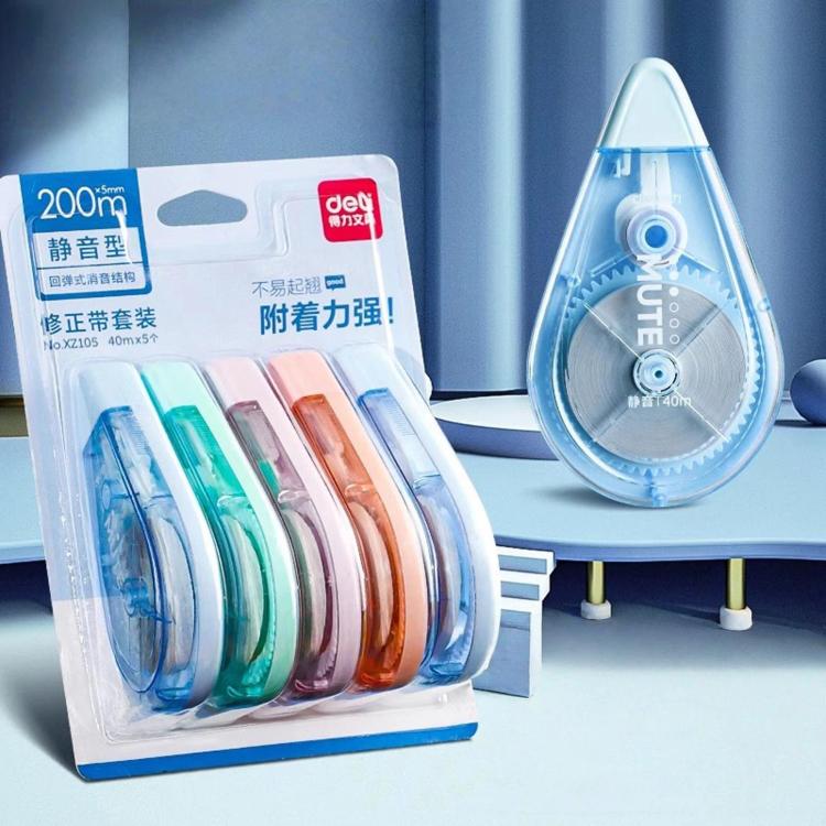 Correction tape refills set in clear blister pack with white-out tape rolls