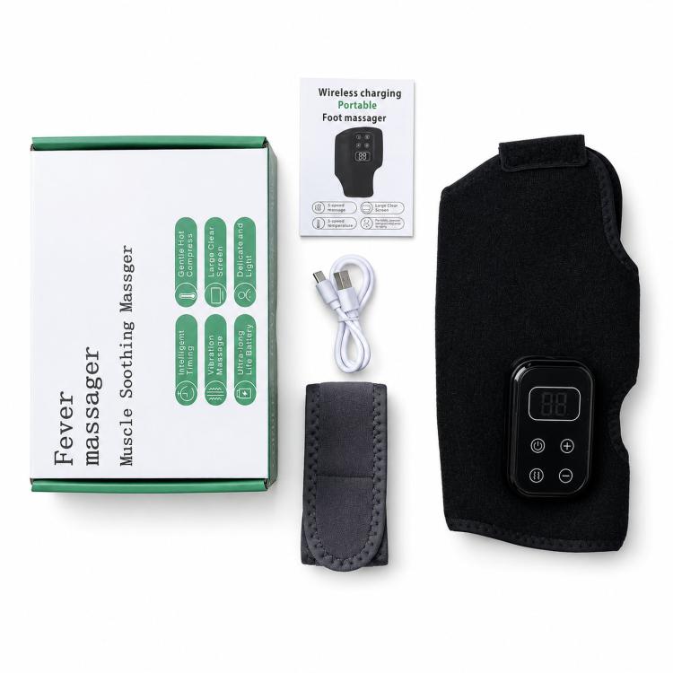 Heated ankle brace kit: fabric sleeve, control unit, and wireless charging dock