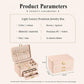 3-Tier Lockable Leather Jewelry Box with 2 Drawers, 8 Necklace Hooks, Stud Plate & Removable Dividers