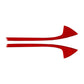 Front door armrest panel sticker, red carbon fiber look curved trim strips