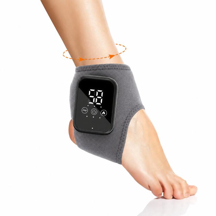 Heated Ankle Wrap Support Massager With Vibration 3 Heat Levels 15Min Auto Off