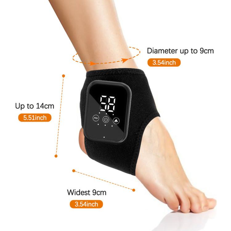 Heated Ankle Wrap Support Massager With Vibration 3 Heat Levels 15Min Auto Off