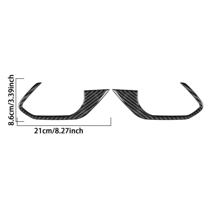 Pair of rear door handle frame stickers with dimensions: 21cm wide, 8.6cm tall.