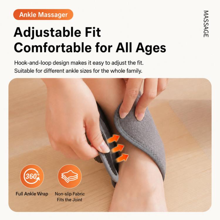 Ankle Heating Pad With Vibration Massager 6 Heat Levels 5 Modes Cordless Brace