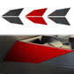 Arrow-shaped center console decorative stickers set: red and carbon fiber
