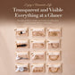 Set of 12 clear zip jewelry pouches with gold zipper and assorted jewelry contents