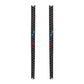 Center console decorative trim strips with blue and red accents, black weave pair