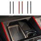 Center console decorative trim strips set, black and red finishes