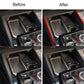 Red center console decorative trim strips installed along side walls