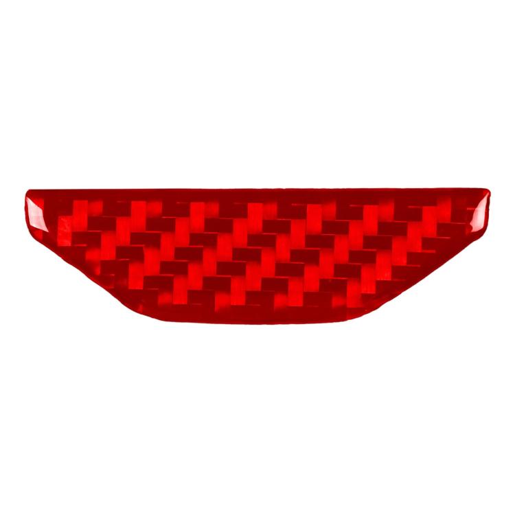 Center console storage box switch sticker, red carbon-fiber weave design
