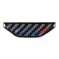 Center console storage box switch sticker with black carbon-fiber weave pattern
