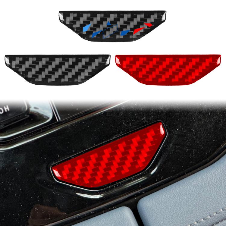 Set of carbon-fiber switch trim stickers, including black and red pieces
