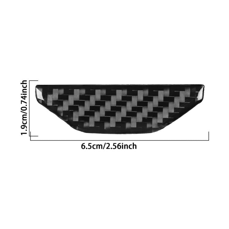 Black carbon-fiber weave switch sticker with size details (6.5cm)
