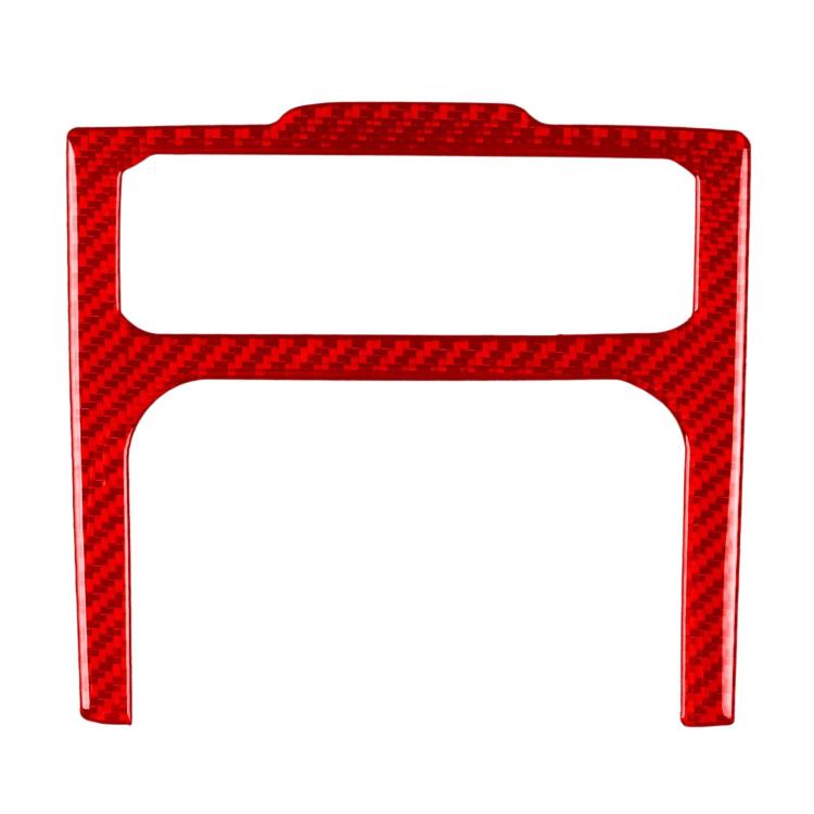 Rear air outlet lower decorative sticker, red carbon-fiber look, two rectangular openings.