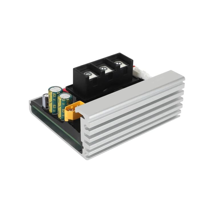 Electric scooter motor controller module with aluminum heat sink and capacitors