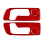 Red carbon-fiber style seat switch panel sticker with circular trim and switch cutouts