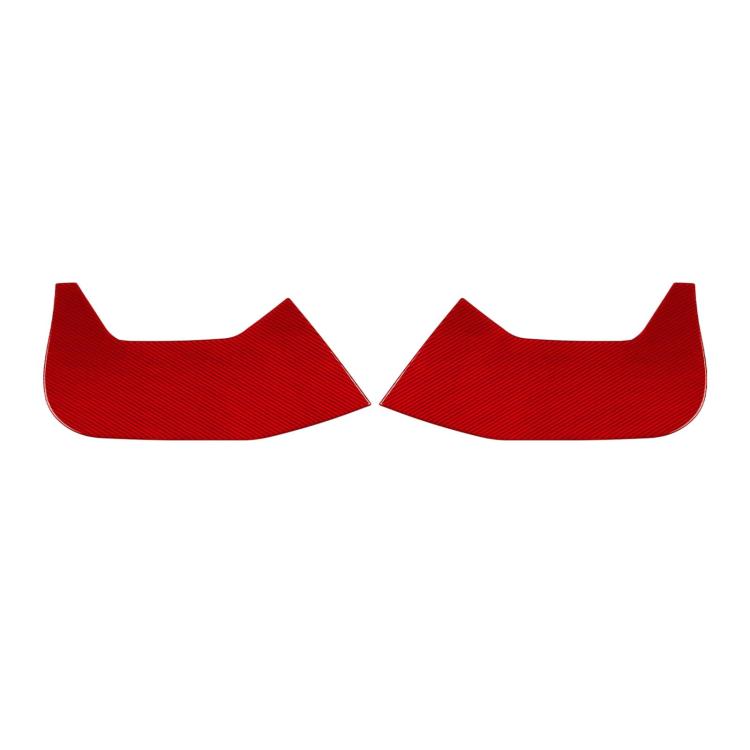 Rear door anti-kick sticker set, red pair with curved protective shape